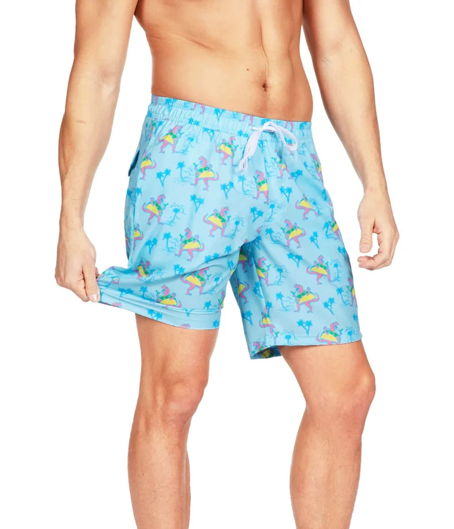 Tacosaurus Stretch Swim Trunks - 7.5" Inseam - Image 3