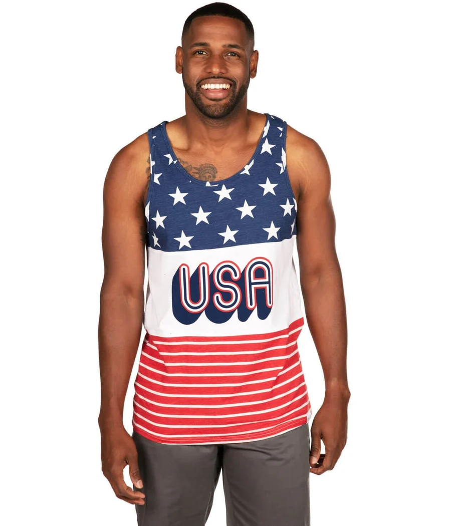 Men's USA Stripes Tank Top - Image 2
