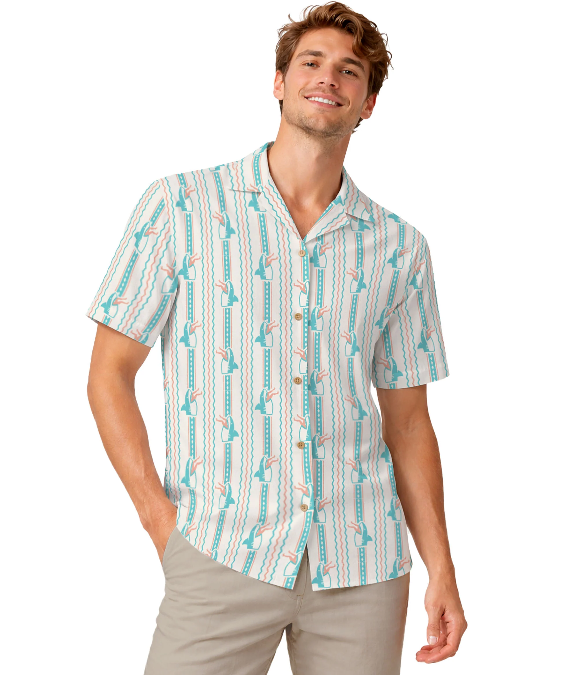Men's Shark Snack Linen Cabana Shirt - Image 5