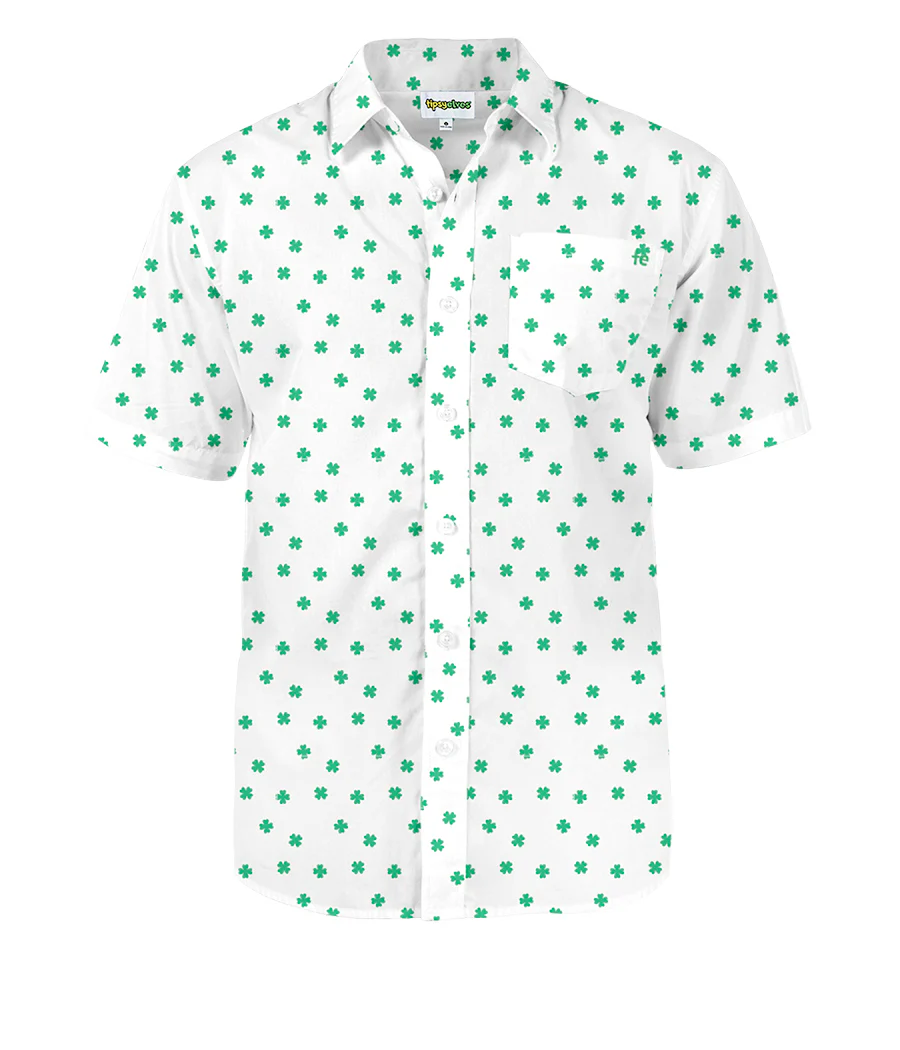 Men's White Crushin' Clovers Button Down Shirt - Image 6