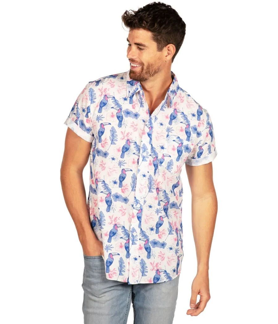 Men's Toucan Tango White Hawaiian Shirt - Image 3