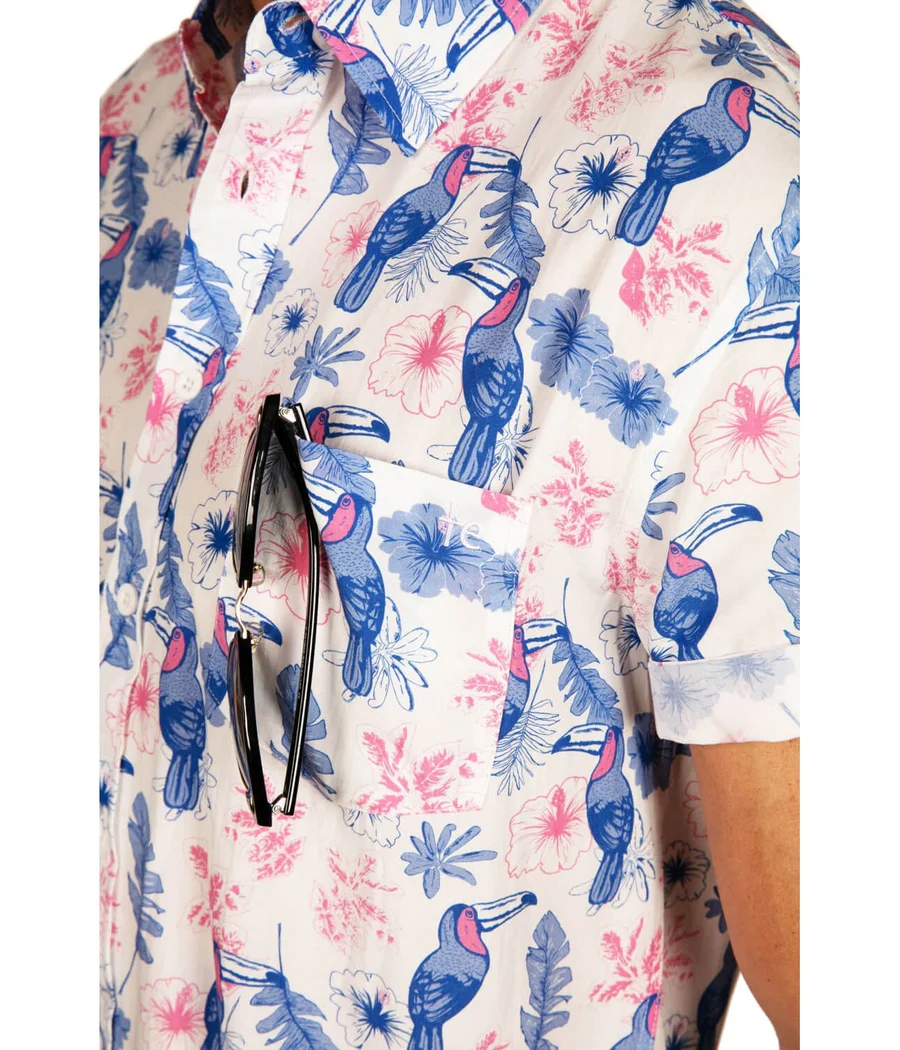Men's Toucan Tango White Hawaiian Shirt - Image 5