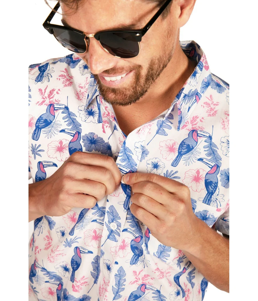 Men's Toucan Tango White Hawaiian Shirt - Image 6