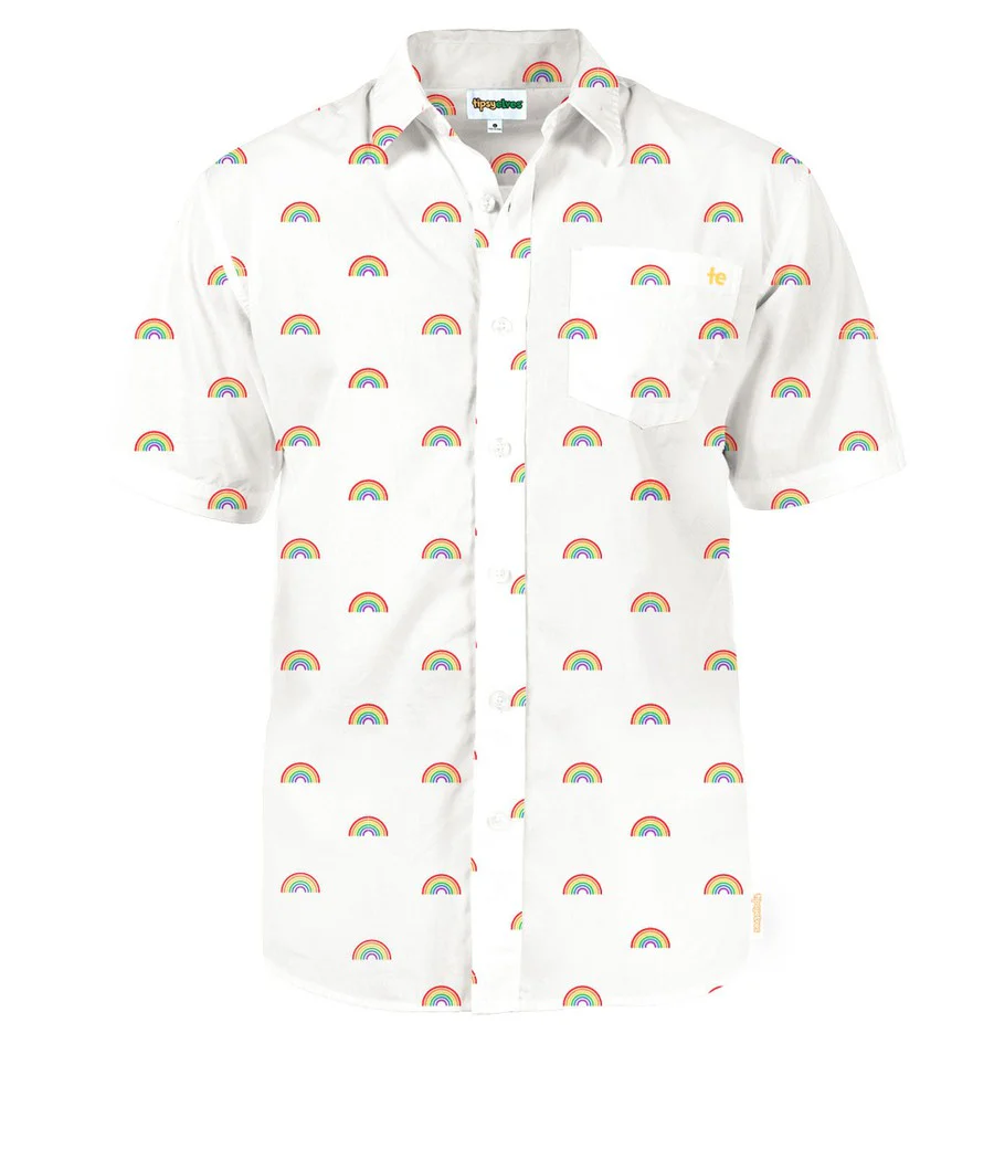 White Rainbow Button Down Shirt - Image 10