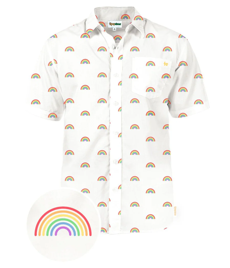 White Rainbow Button Down Shirt - Image 5
