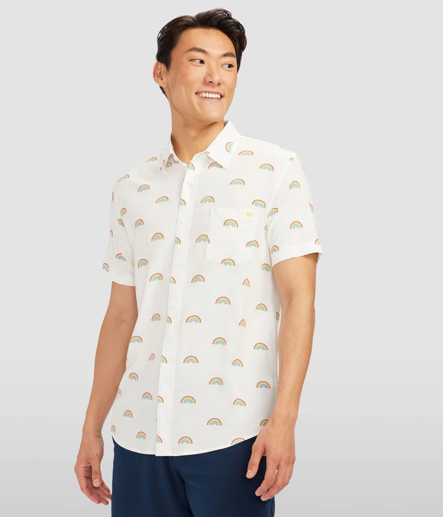 White Rainbow Button Down Shirt - Image 6
