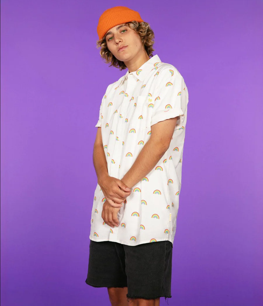 White Rainbow Button Down Shirt - Image 8