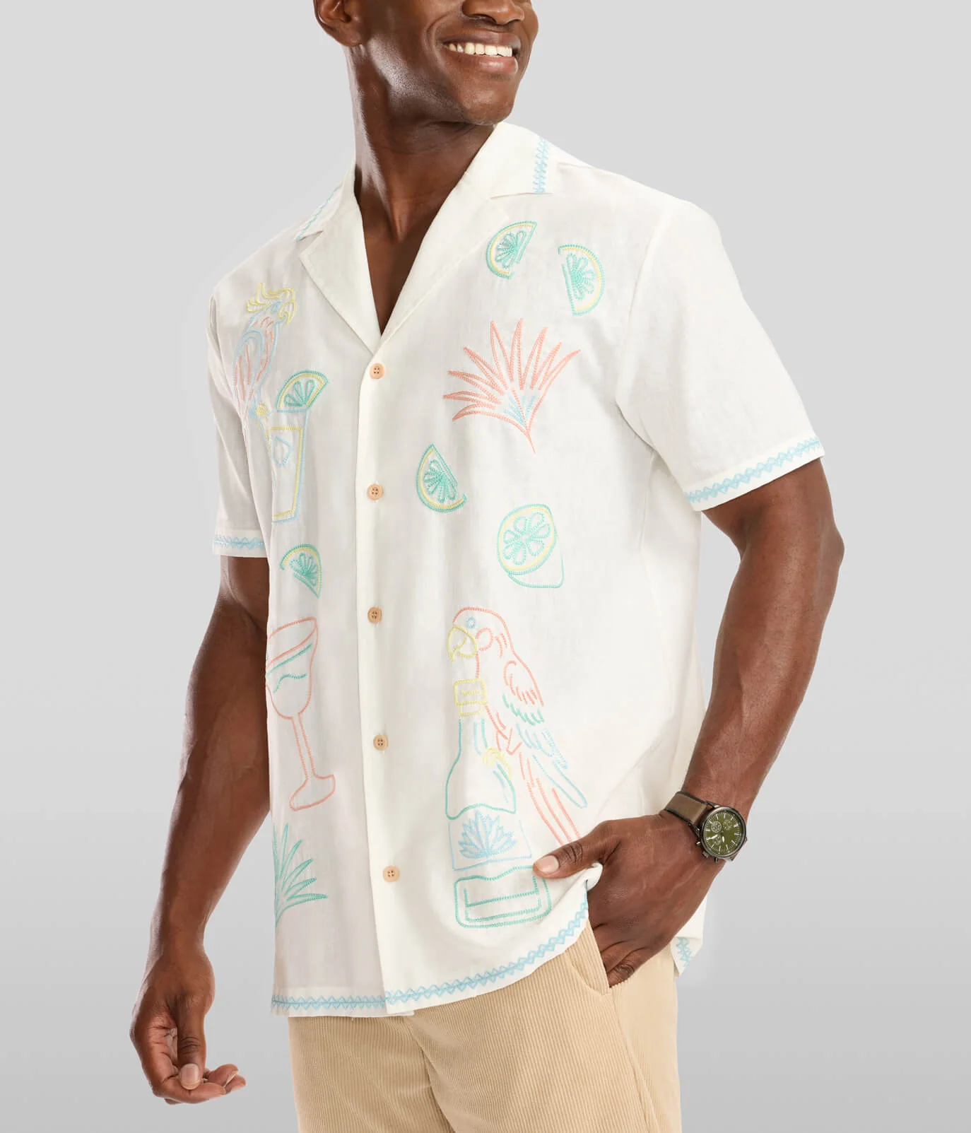 Men's Tequilin' Time Linen Cabana Shirt - Image 4
