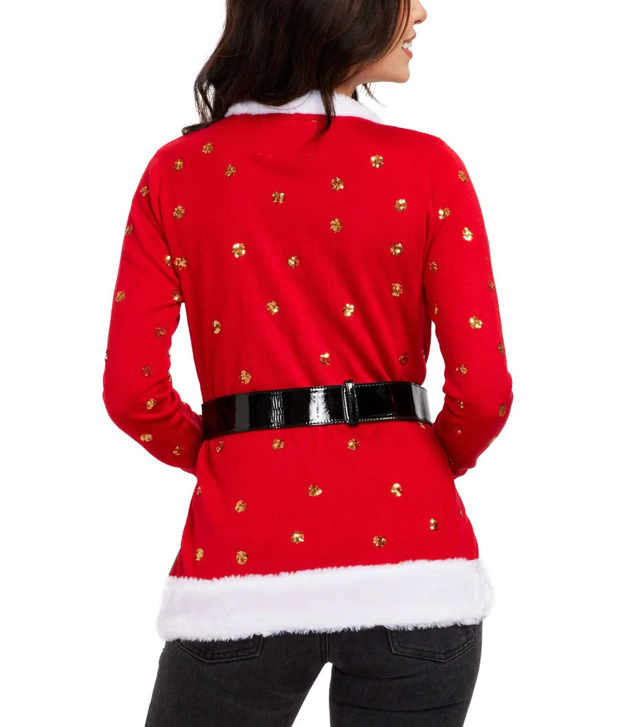 Women's Mrs. Claus Cardigan Sweater - Image 3