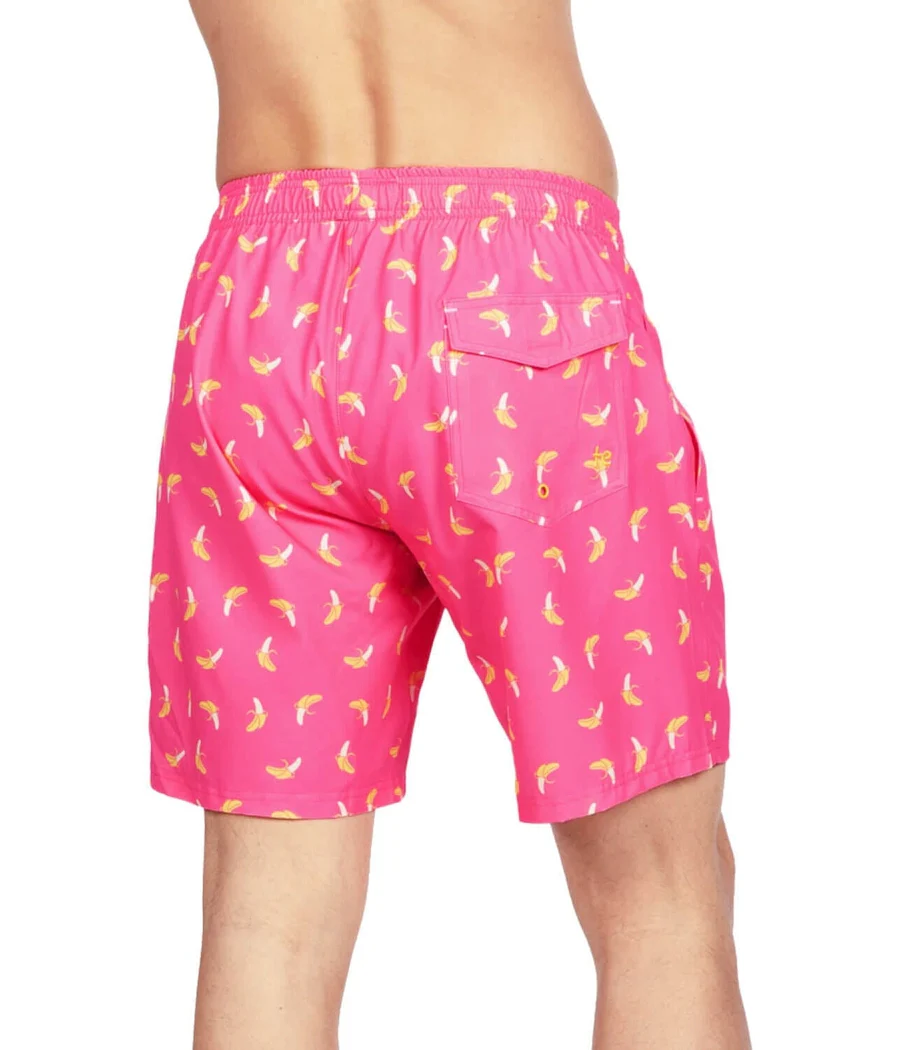 Pink Banana Peel Stretch Swim Trunks - 7.5" Inseam - Image 3