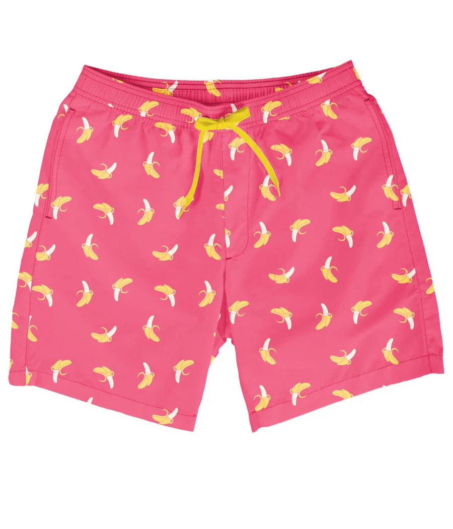 Pink Banana Peel Stretch Swim Trunks - 7.5" Inseam - Image 5