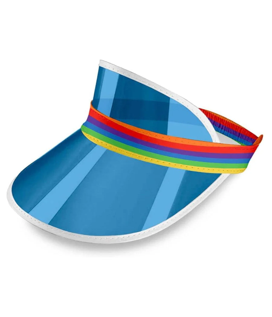 Blue Rainbow Sun Visor Hat