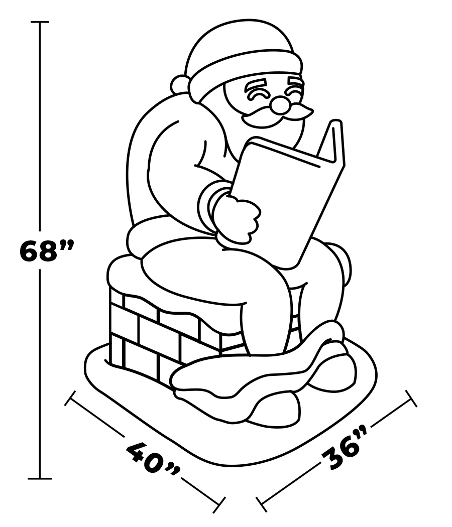 Santa's Log on the Fire Christmas Inflatable Decoration - Image 4
