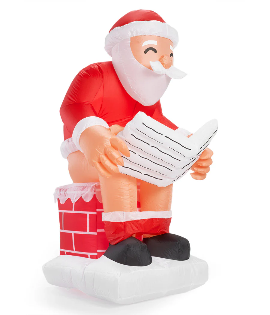 Santa's Log on the Fire Christmas Inflatable Decoration - Image 5