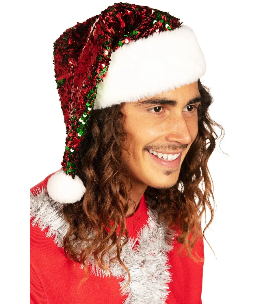 Reversible Sequin Santa Hat - Image 3