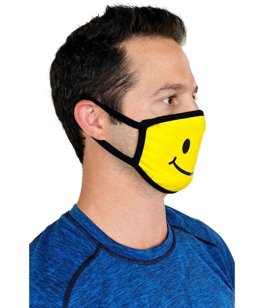 Smiley Cloth Face Mask (Yellow) - Image 3