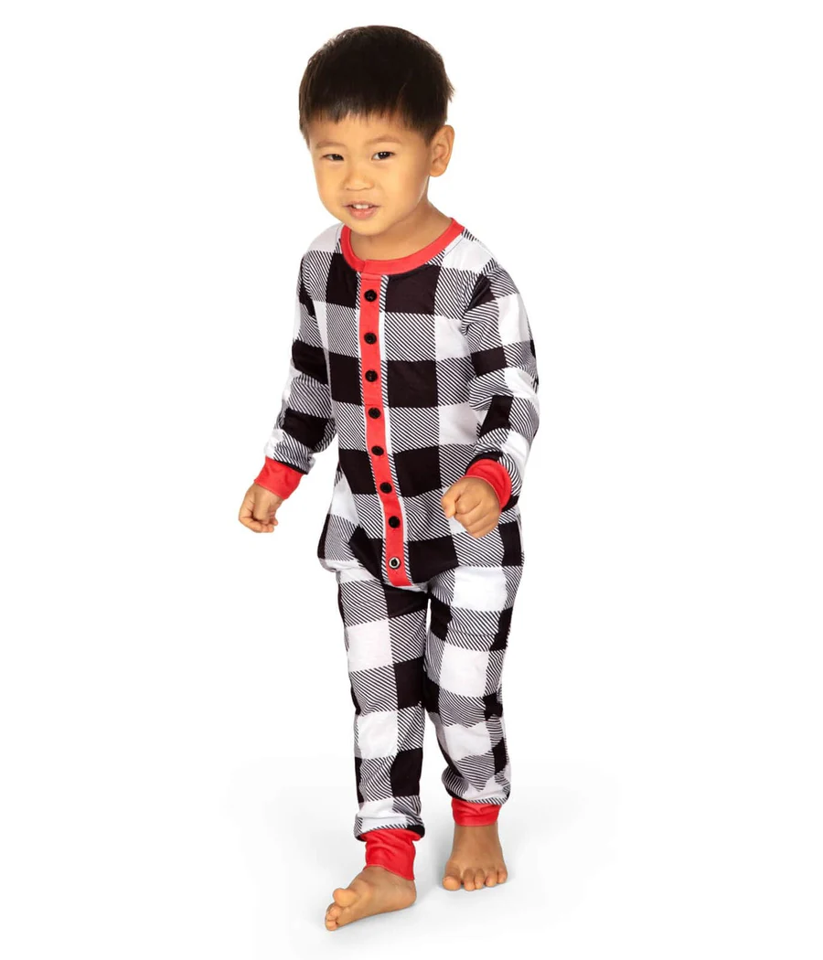 Toddler Boy's Christmas Crew Plaid Onesie Pajamas - Image 2