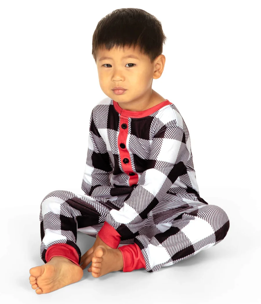 Toddler Boy's Christmas Crew Plaid Onesie Pajamas - Image 3