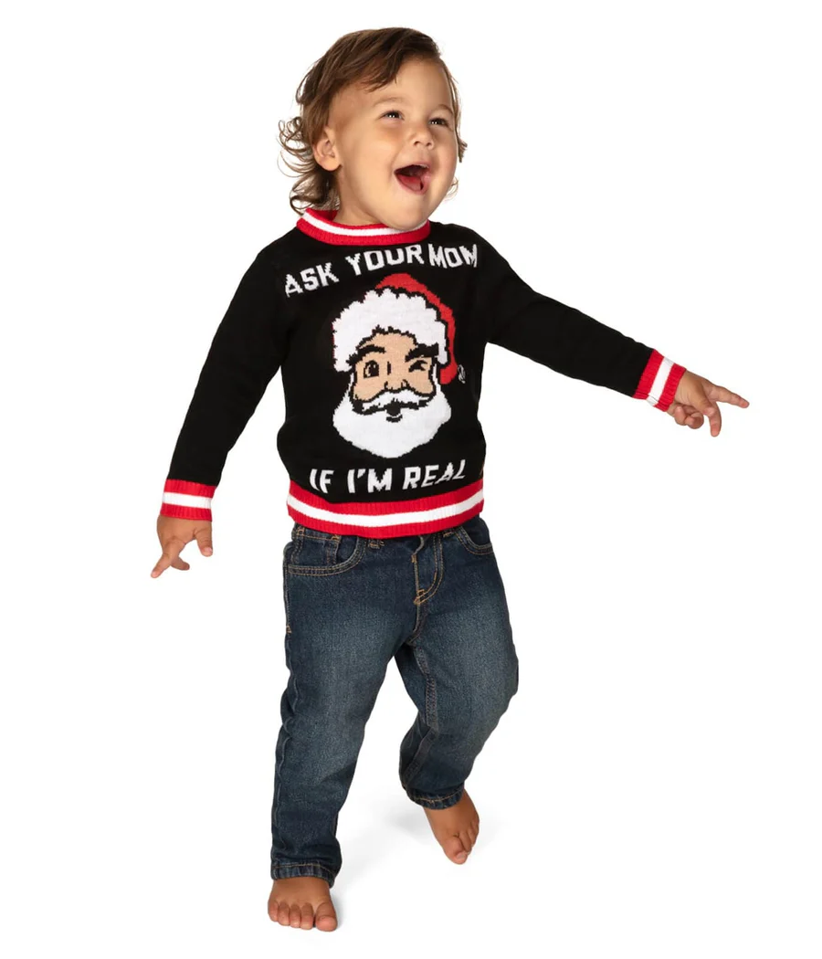 Toddler Boy's Ask Your Mom Ugly Christmas Sweater - Image 2