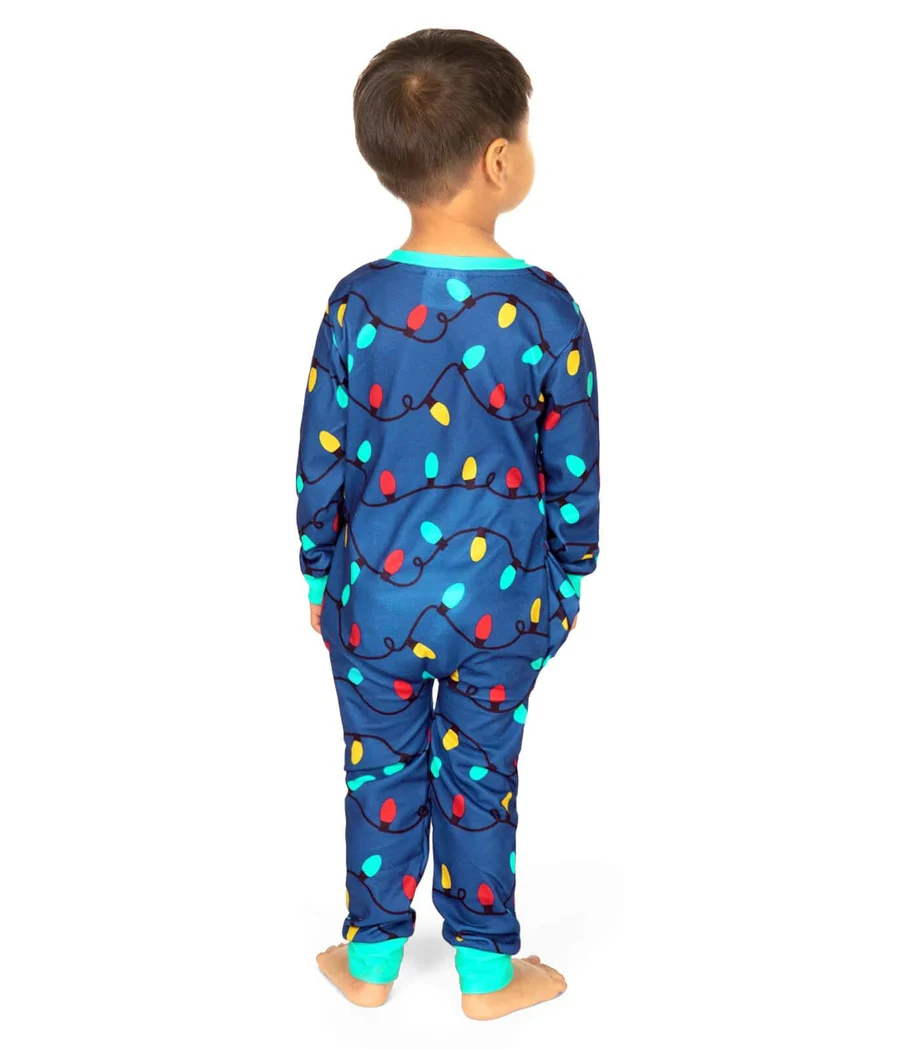 Toddler Boy's Christmas Lights Onesie Pajamas - Image 3