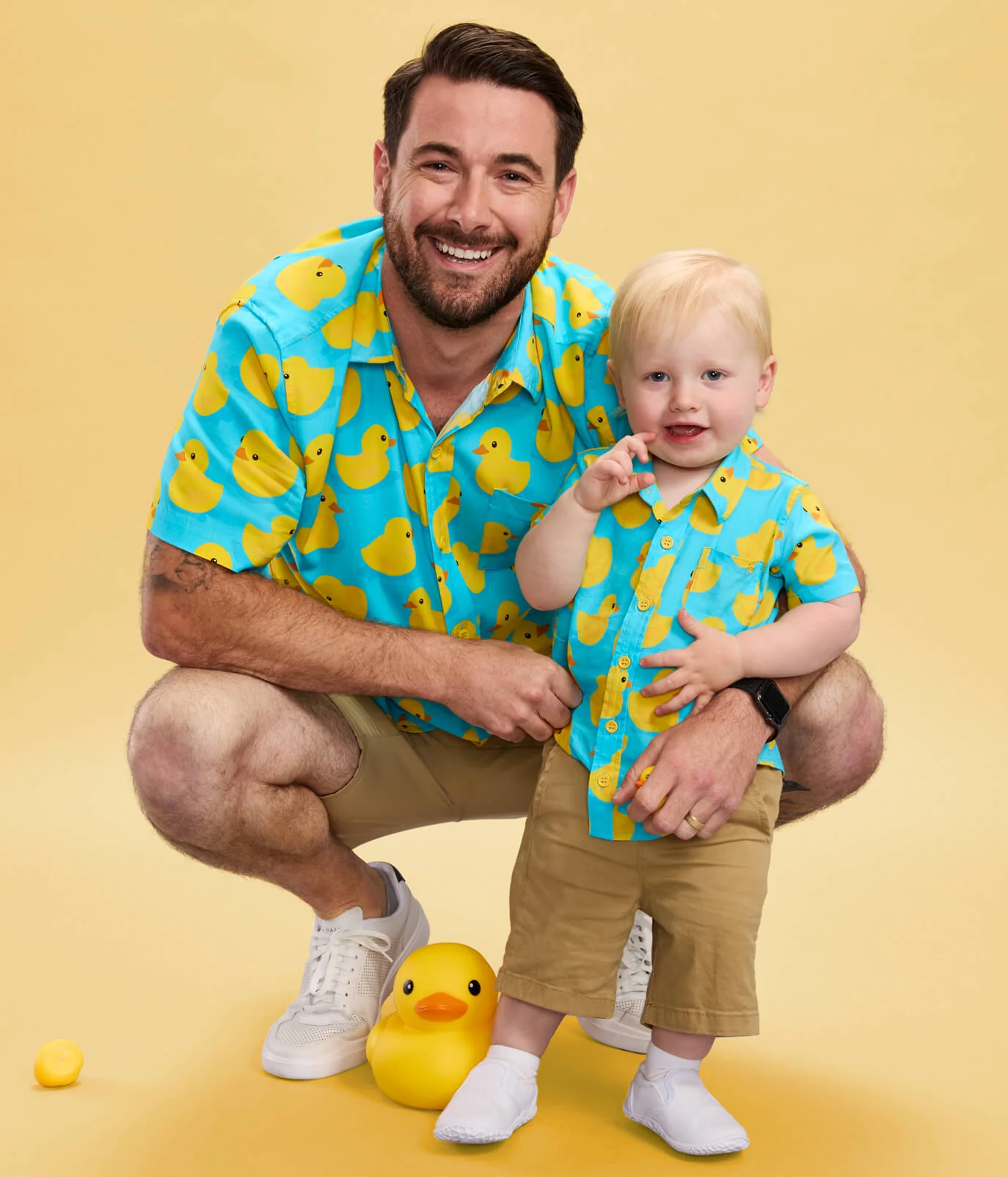 Toddler Boy's Rubber Ducky Hawaiian Shirt - Image 2