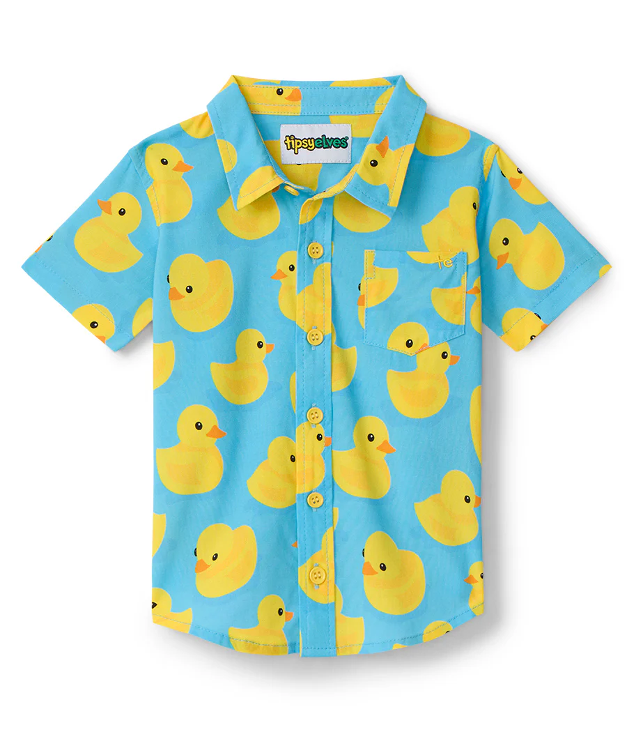 Toddler Boy's Rubber Ducky Hawaiian Shirt - Image 3