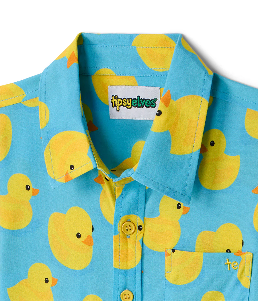 Toddler Boy's Rubber Ducky Hawaiian Shirt - Image 5