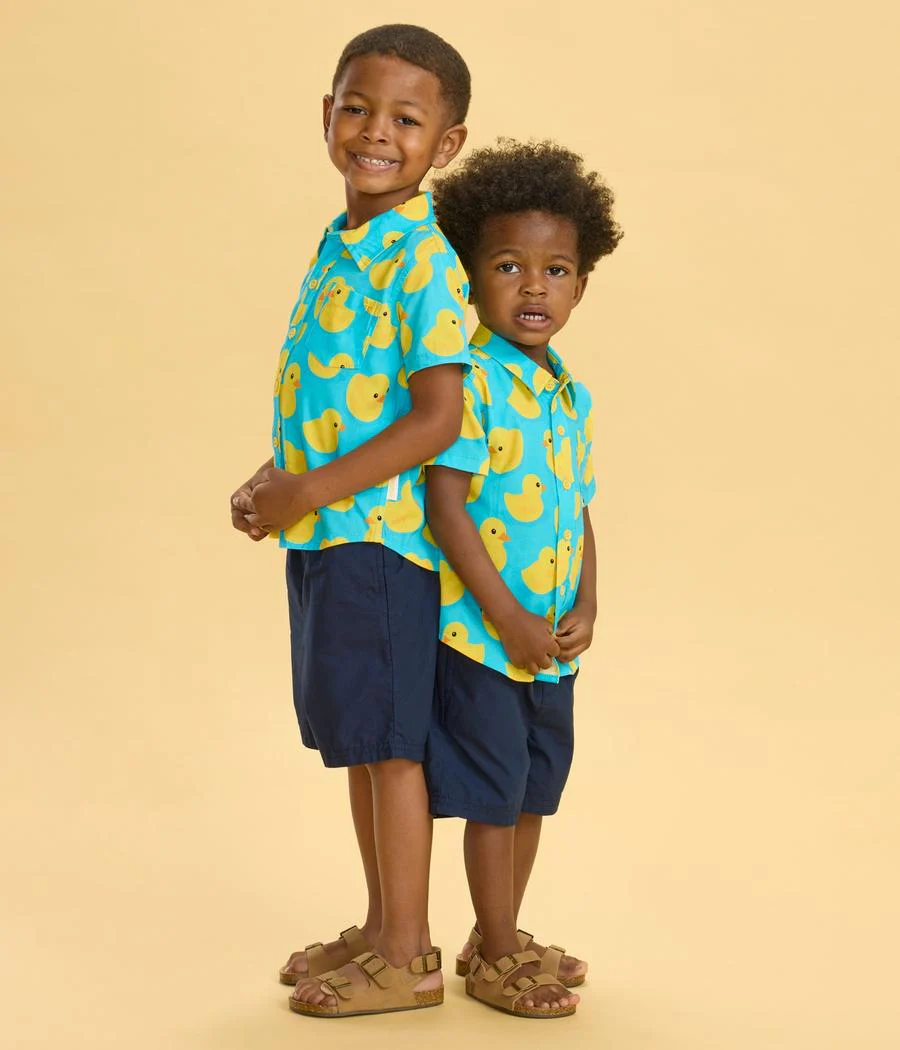 Toddler Boy's Rubber Ducky Hawaiian Shirt - Image 6
