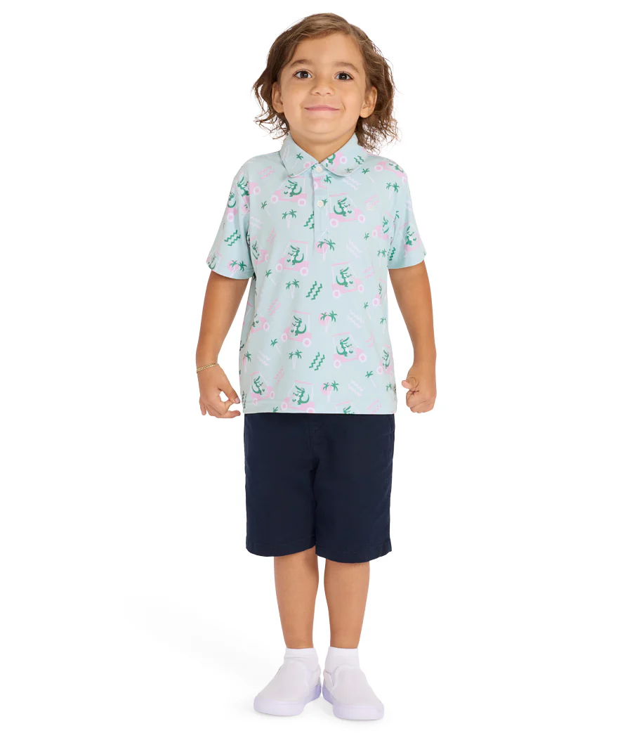 Toddler Boy's Golf Cart Gator Golf Polo - Image 2