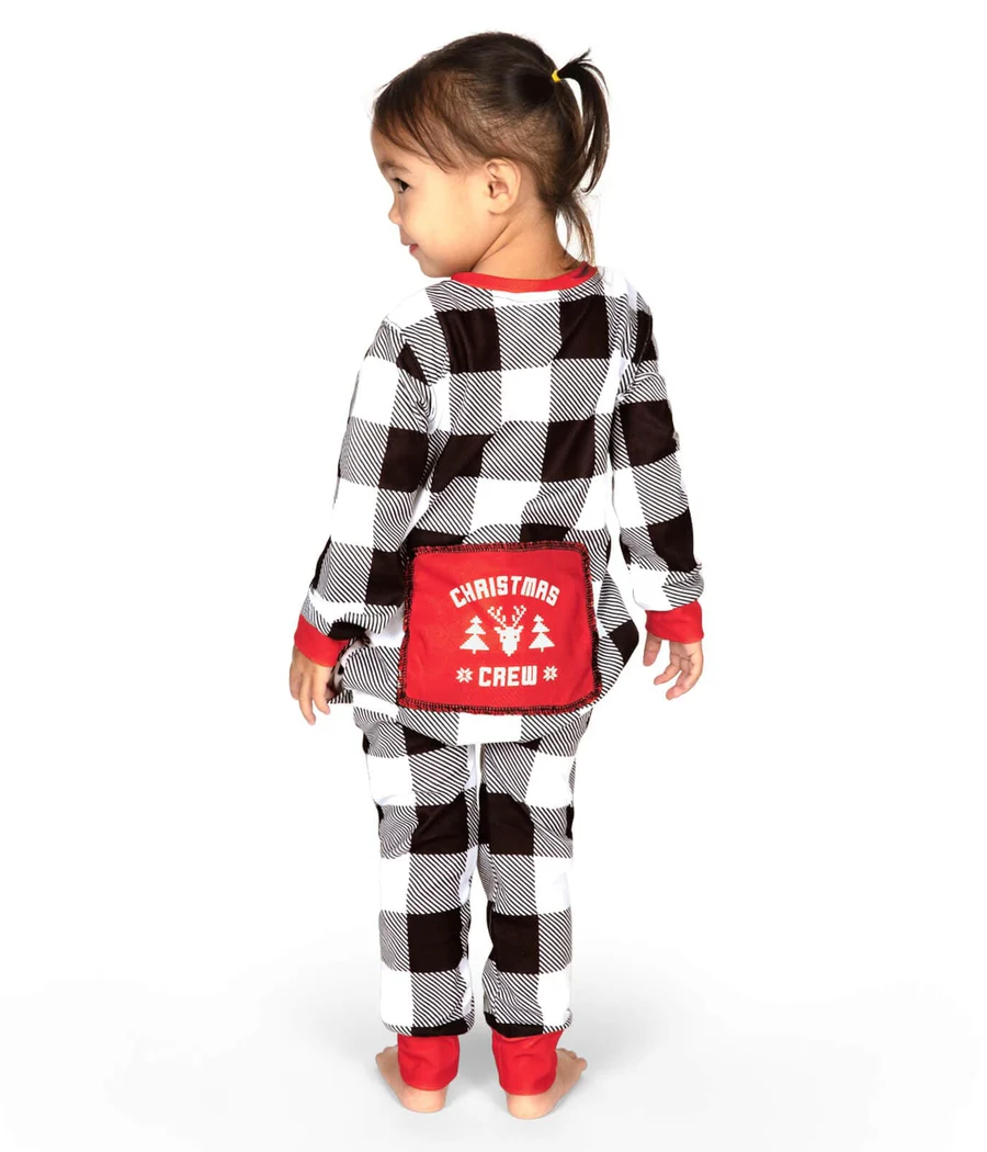 Toddler Girl's Christmas Crew Plaid Onesie Pajamas - Image 3
