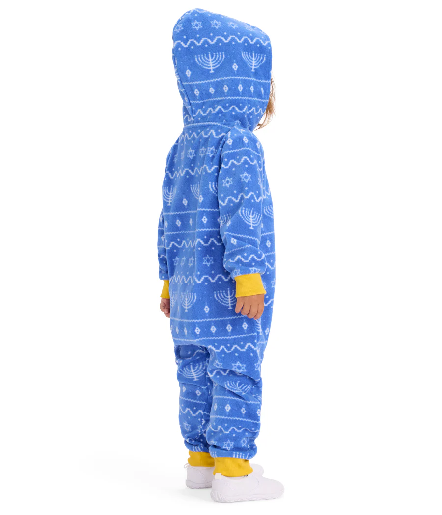 Toddler Girl's Blue Hanukkah Jumpsuit - Image 2
