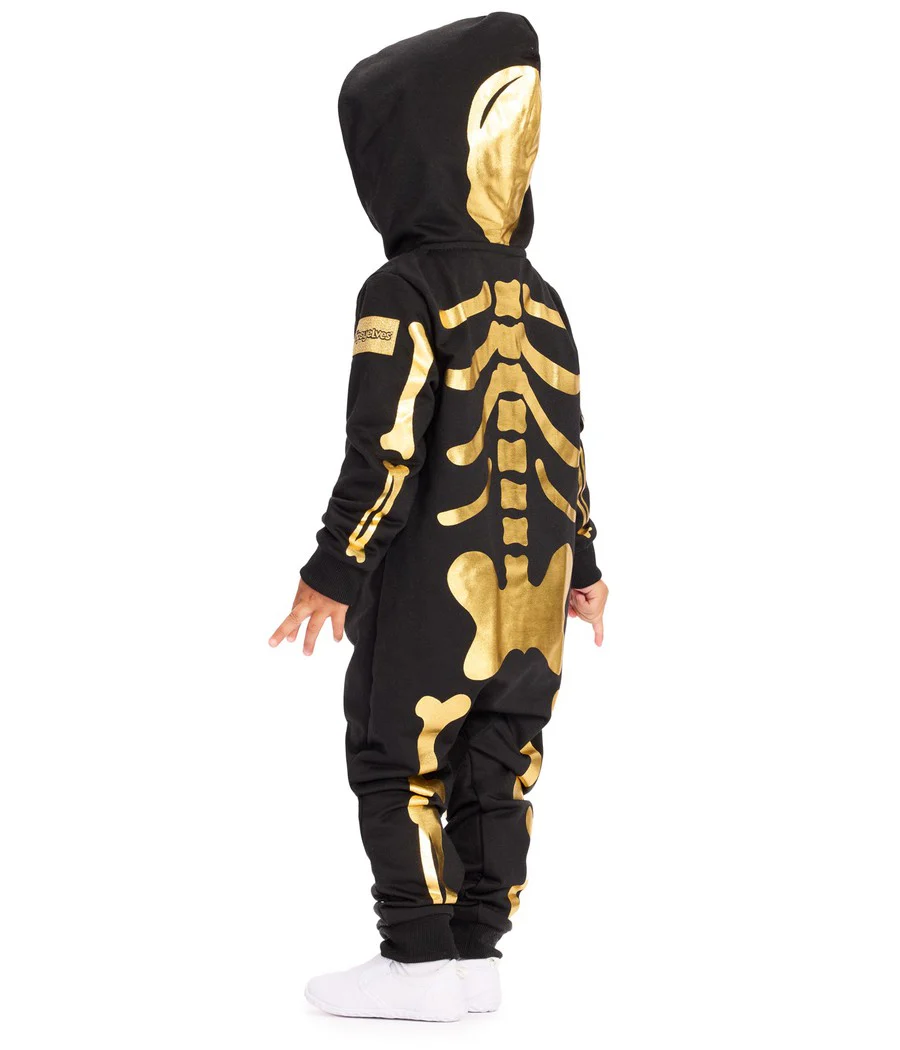 Toddler Girl's Gold Skeleton Costume - Image 2