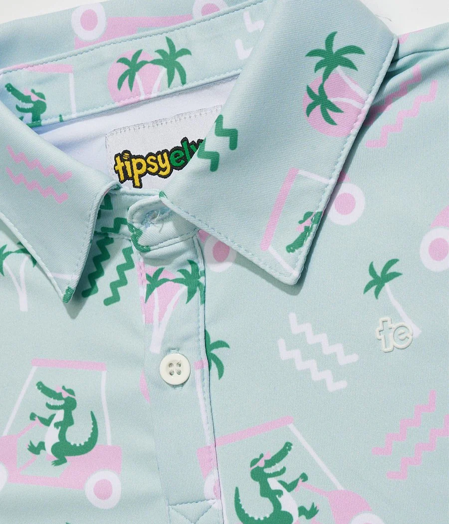 Toddler Girl's Golf Cart Gator Golf Polo - Image 2