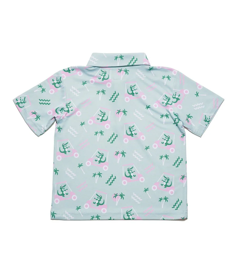 Toddler Girl's Golf Cart Gator Golf Polo - Image 3