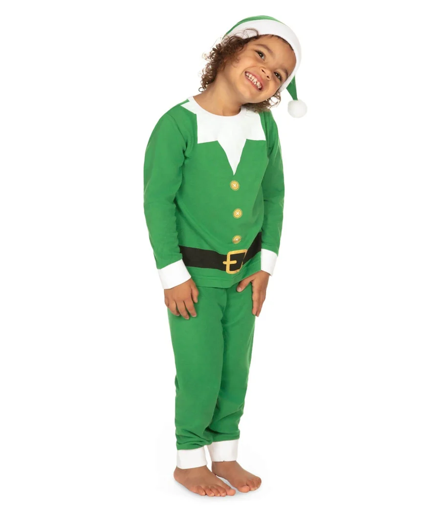 Toddler Girl's Elf Crew Neck Pajama Set - Image 2