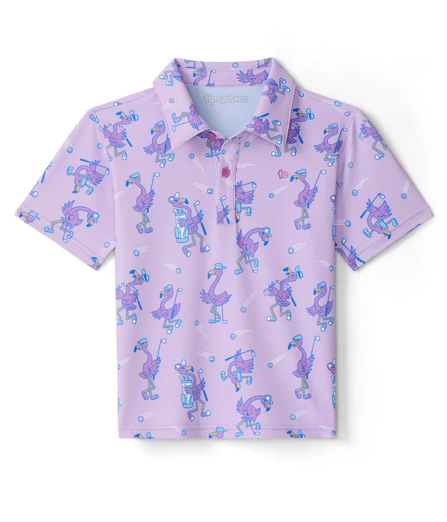 Toddler Girl's Flamingo Fiasco Golf Polo - Image 2