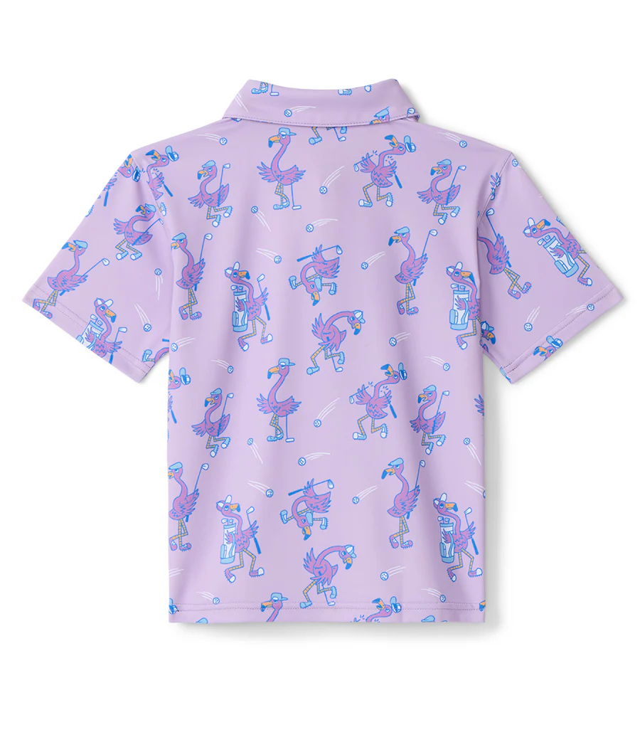 Toddler Girl's Flamingo Fiasco Golf Polo - Image 3