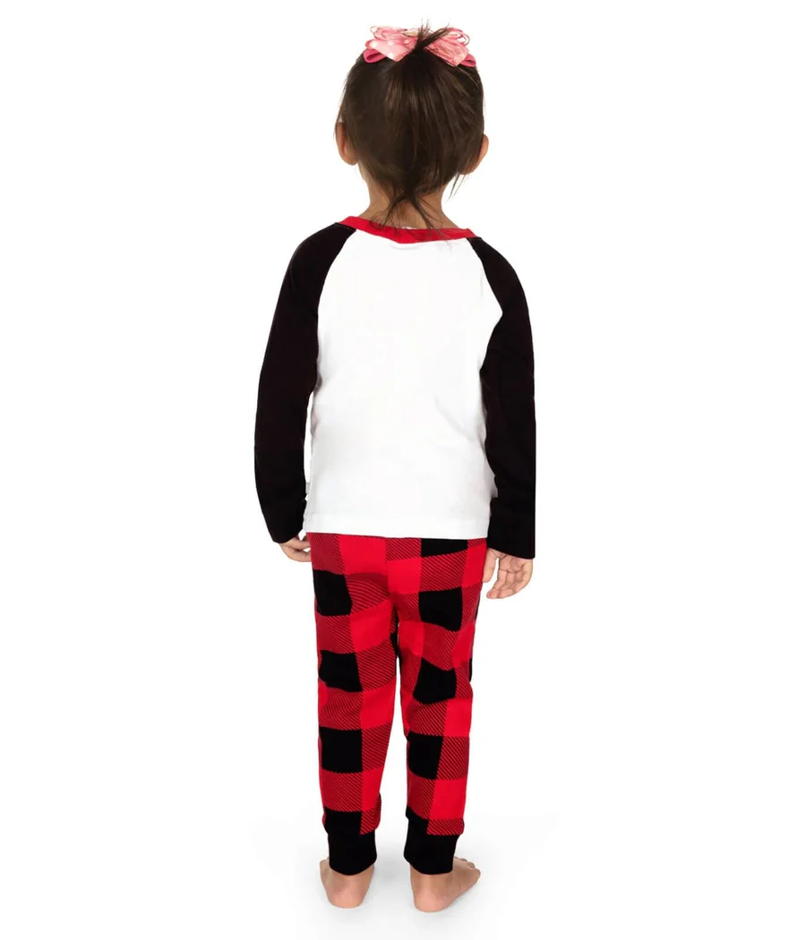 Toddler Girl's Team Santa Crew Neck Pajama Set - Image 3