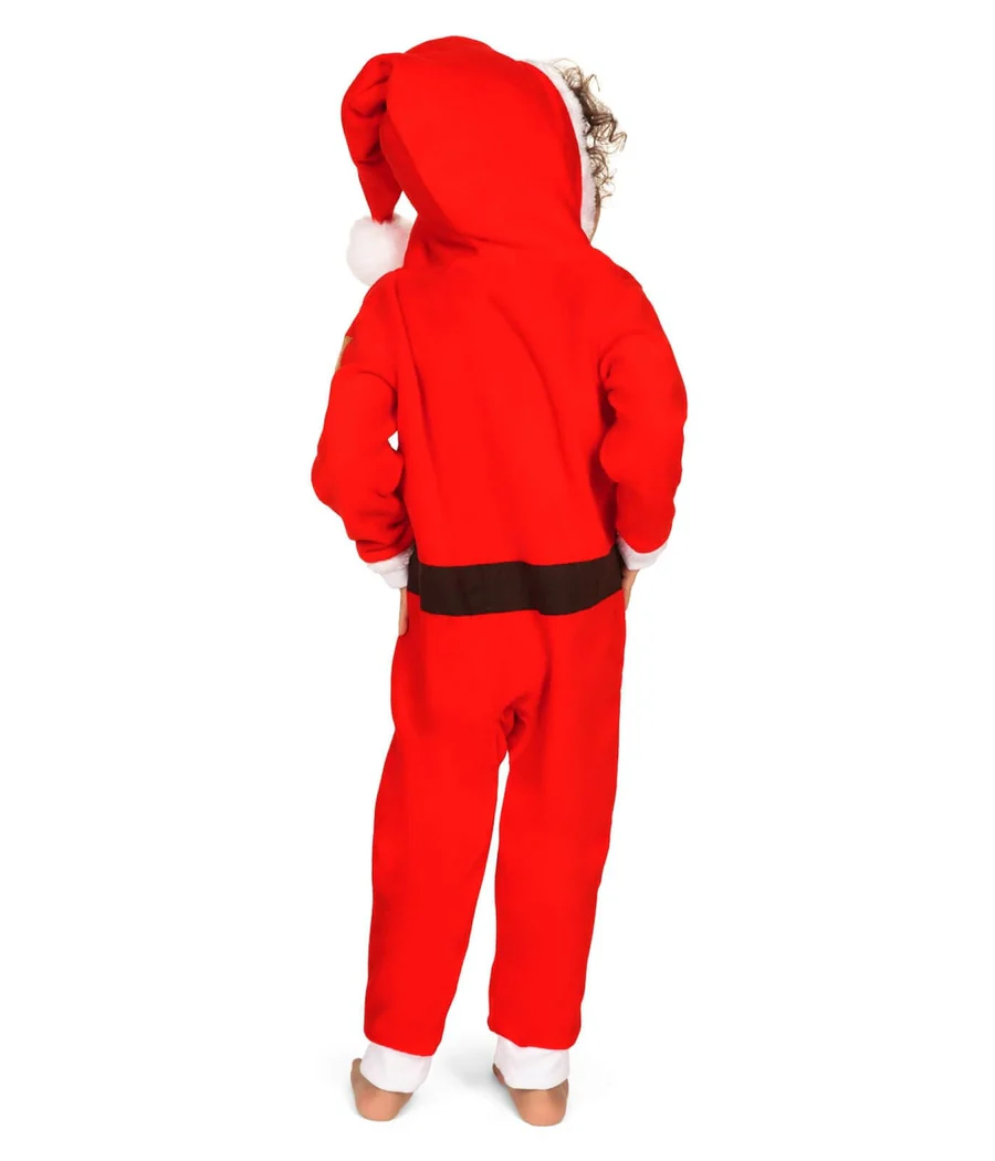 Toddler Girl's Santa Jumpsuit With Fur - Image 3