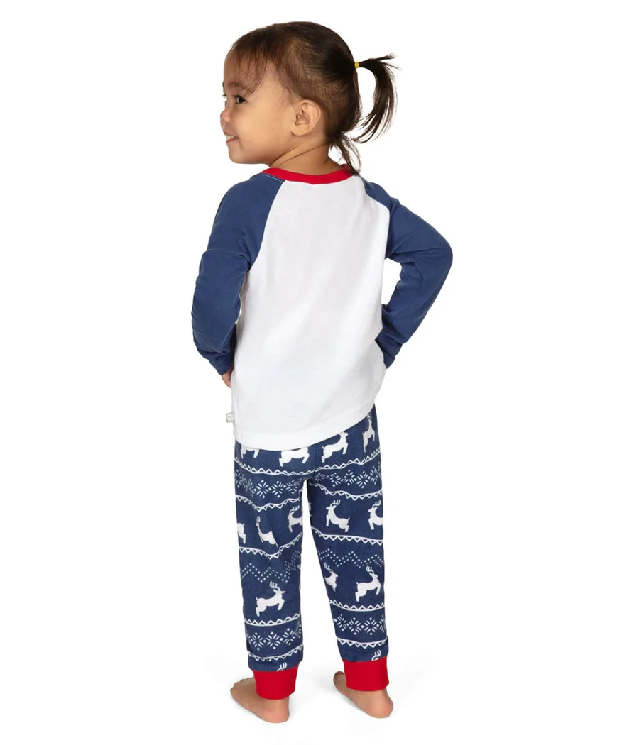 Toddler Girl's Whoop Deer It Is Crew Neck Pajama Set - Image 3