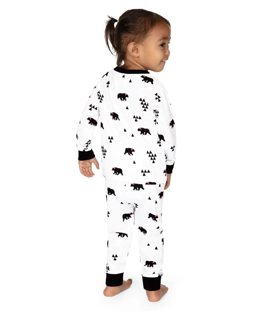 Toddler Girl's Beary Christmas Crew Neck Pajama Set - Image 3