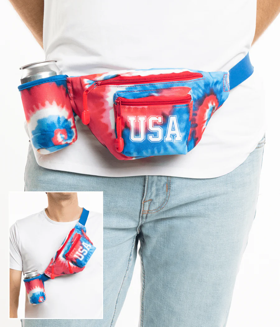Tie Dye Fanny Pack with Drink Holder - Image 3