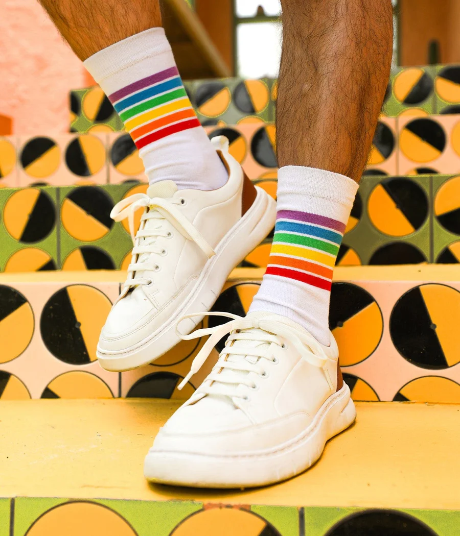 White Rainbow Socks (Fits Sizes 8-11M) - Image 2