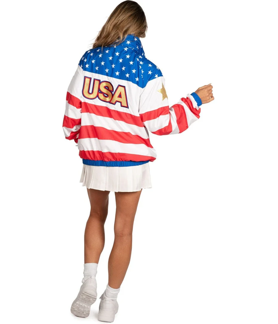 Women's American Flag Windbreaker Jacket - Image 3