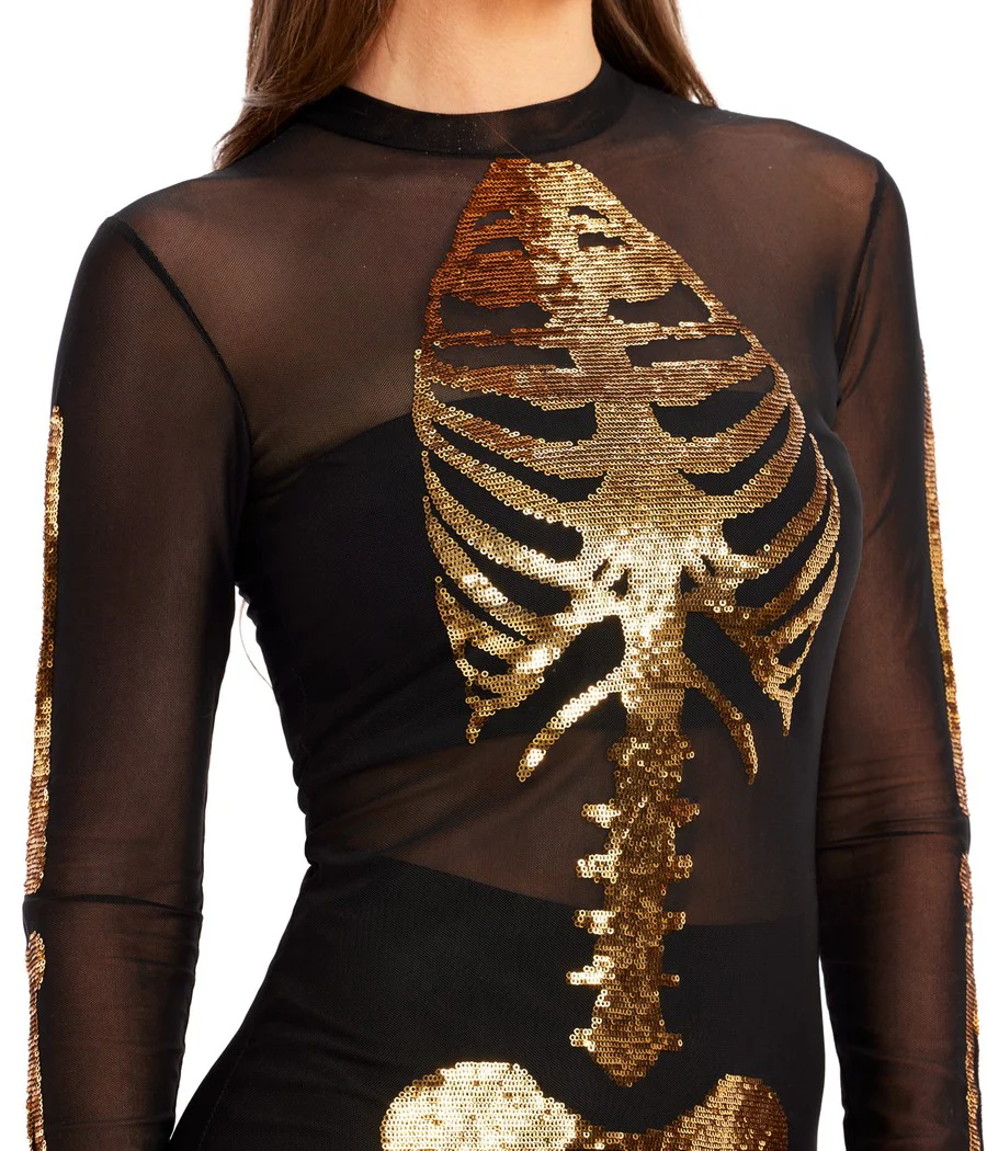 Gold Skeleton Mesh Costume - Image 3