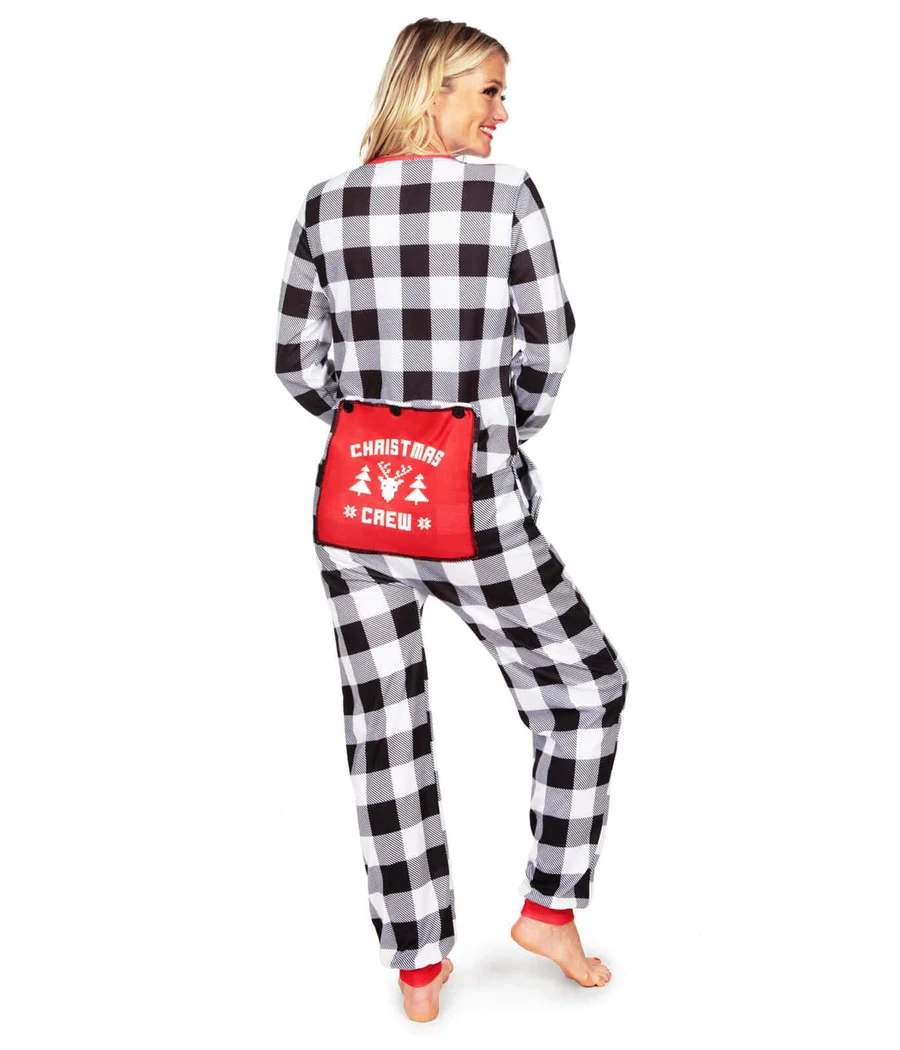 Women's Christmas Crew Plaid Onesie Pajamas - Image 2