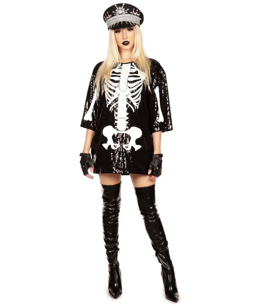 Sequined Skeleton Costume Dress - Image 3