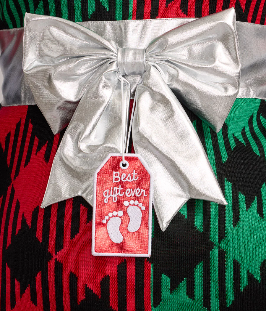 Women's Best Gift Ever Maternity Bow Christmas Sweater - Image 4