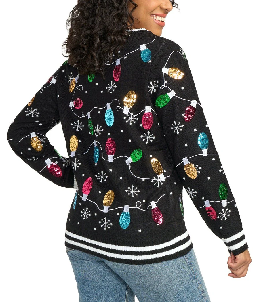 Women's Midnight String of Lights Ugly Christmas Sweater - Image 2