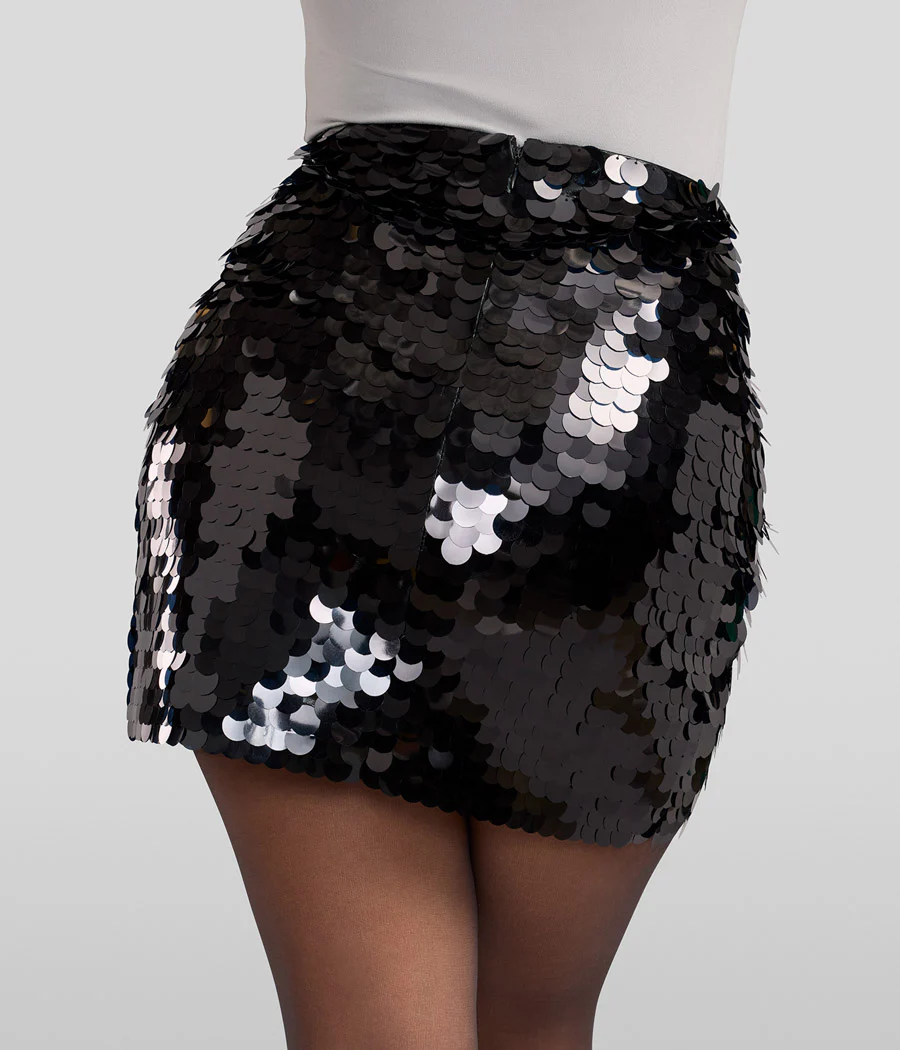 Black Disc Sequin Skirt - Image 2